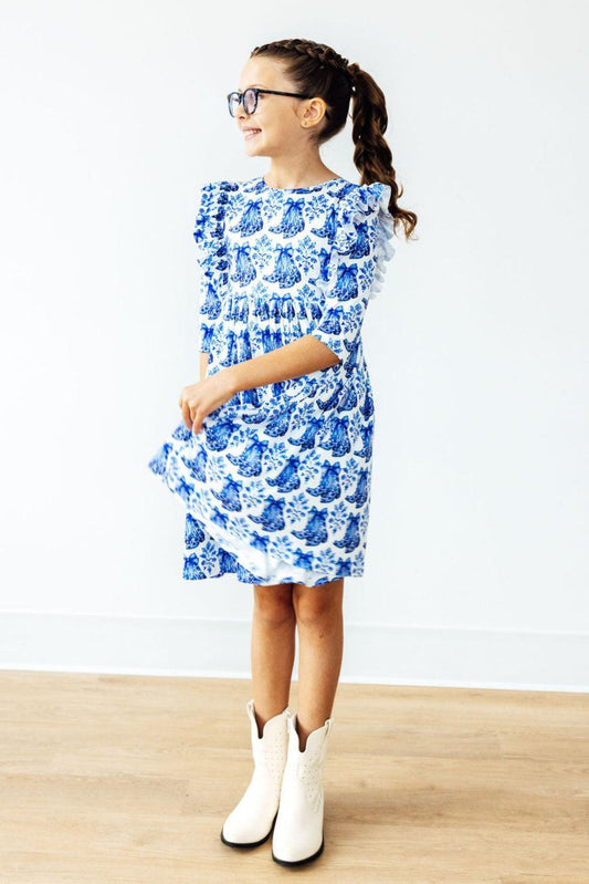 Southern Belle 3/4 Sleeve Ruffle Dress