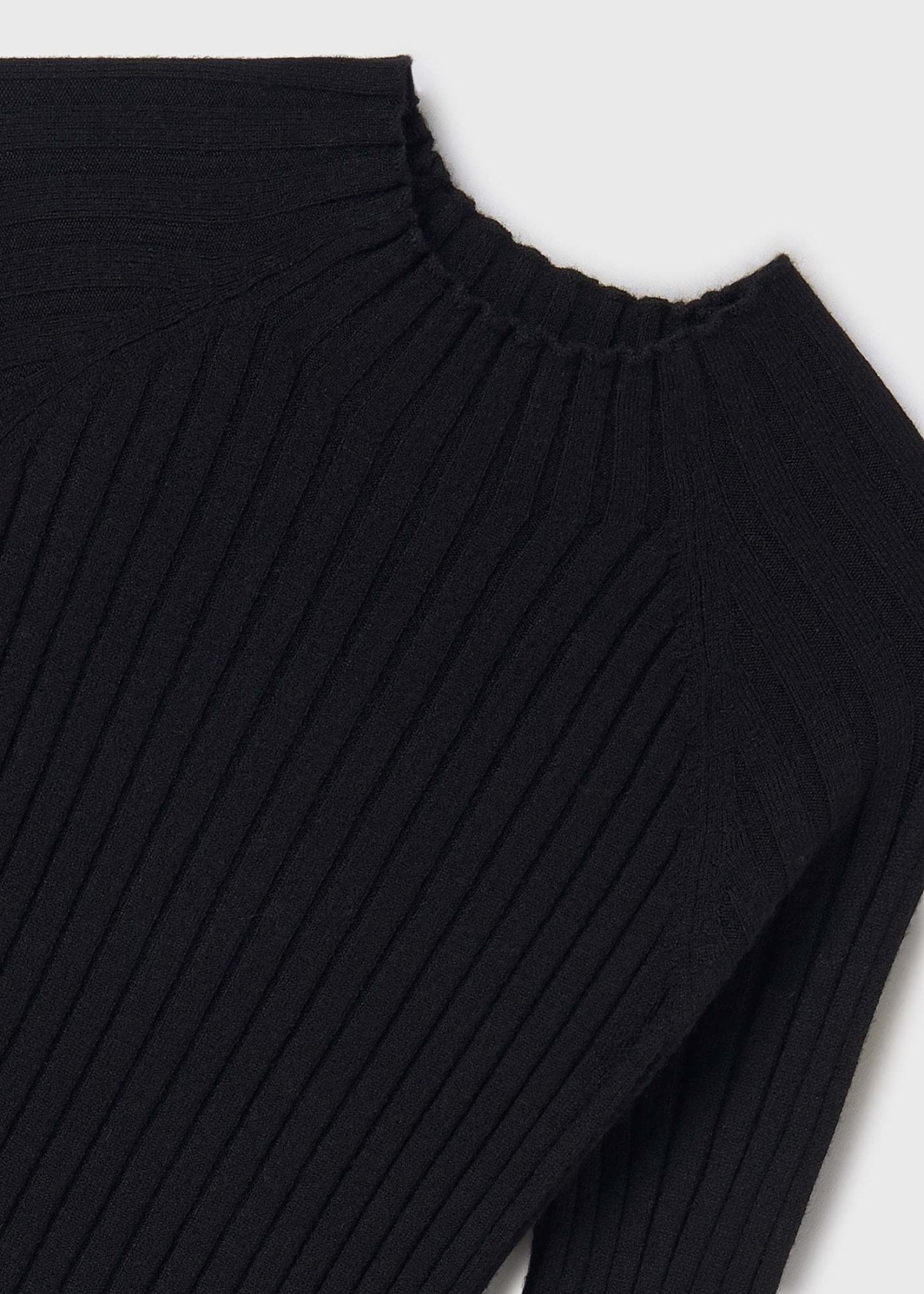 Rib Mockneck Sweater-Black