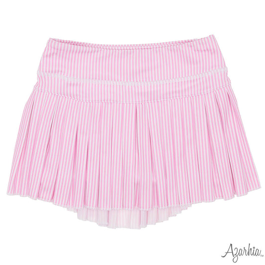 Pink Striped Pleat Skort