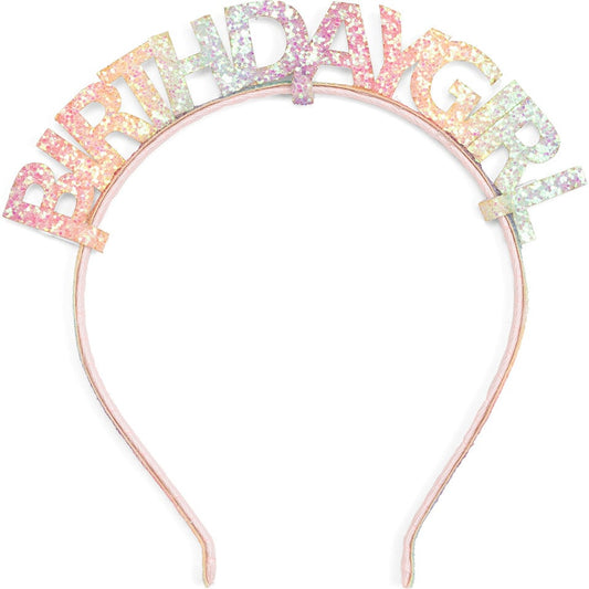 B-Day Girl Headband-Pastel Rainbow