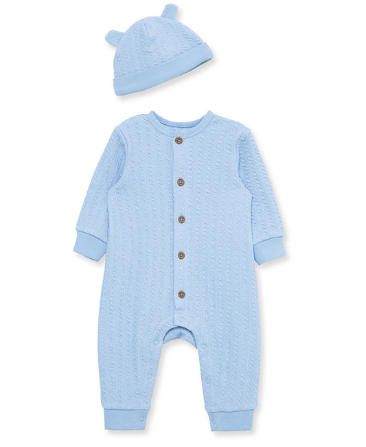 Blue Cable Coverall w/Hat