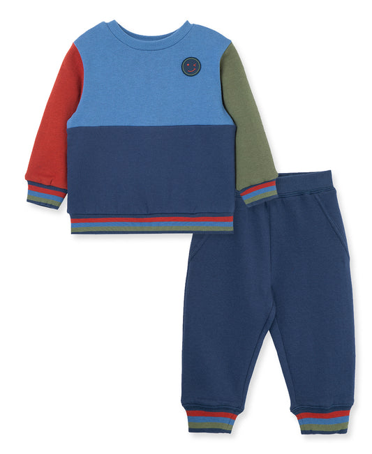 Colorblock 2pc Sweatshirt Set