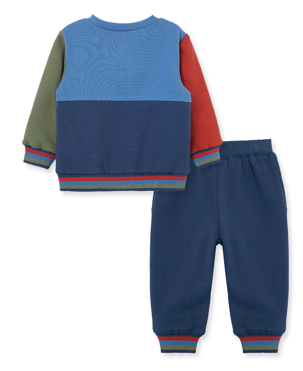 Colorblock 2pc Sweatshirt Set