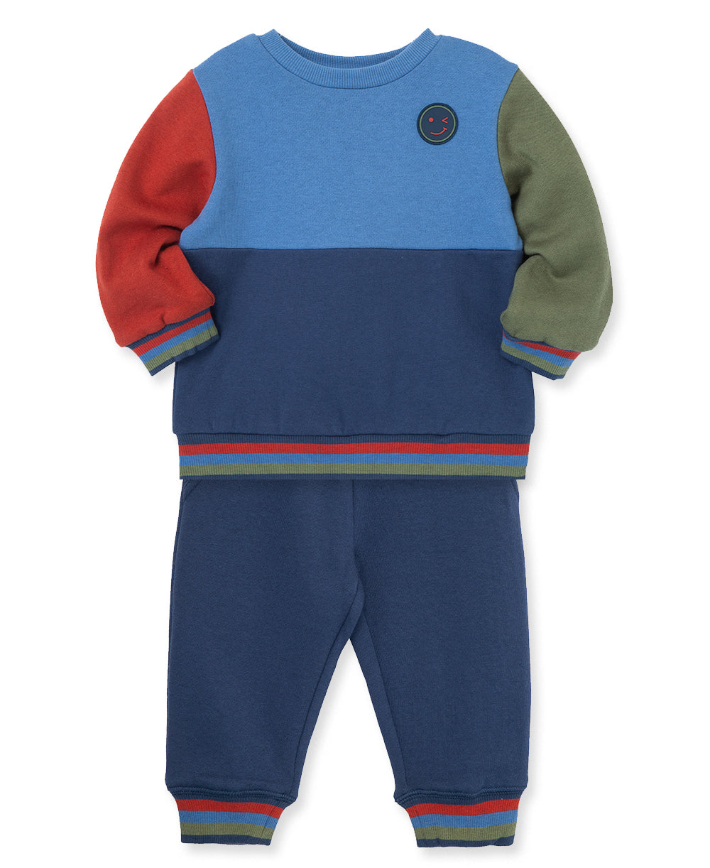 Colorblock 2pc Sweatshirt Set