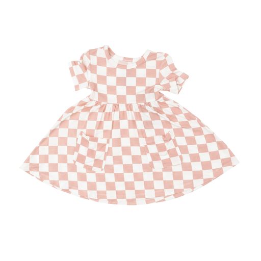 Checkerboard Pink Twirly Dress