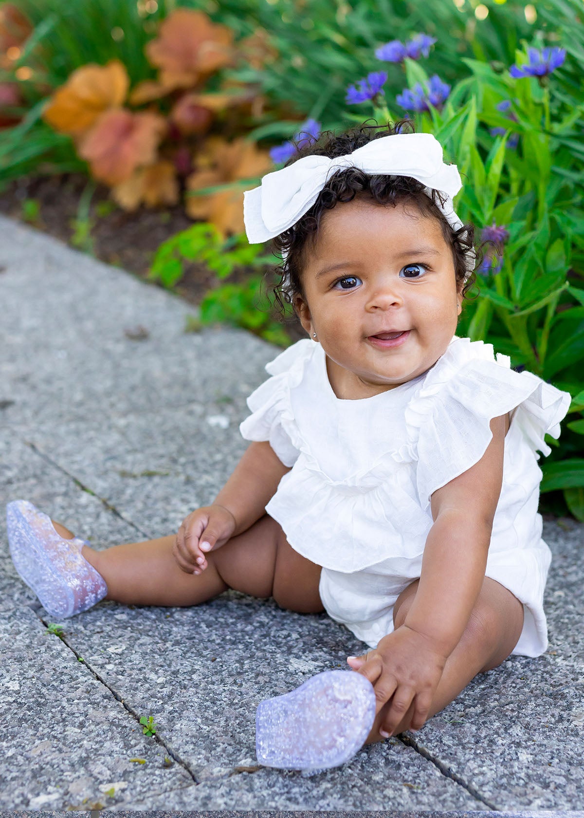 White Gingham Dreams Romper