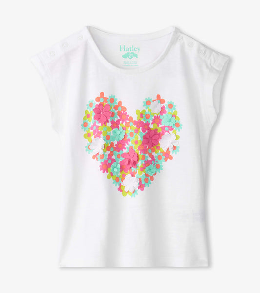 Chiffon Heart Snap Up Tee