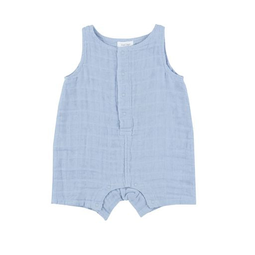 Dusty Blue Muslin Shortie Romper