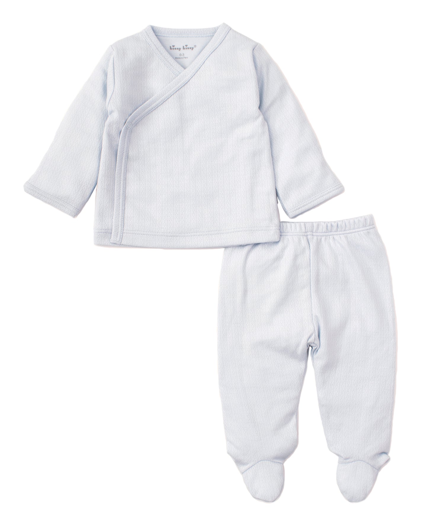 2 PC Cross Tee & Pant Set-Blue