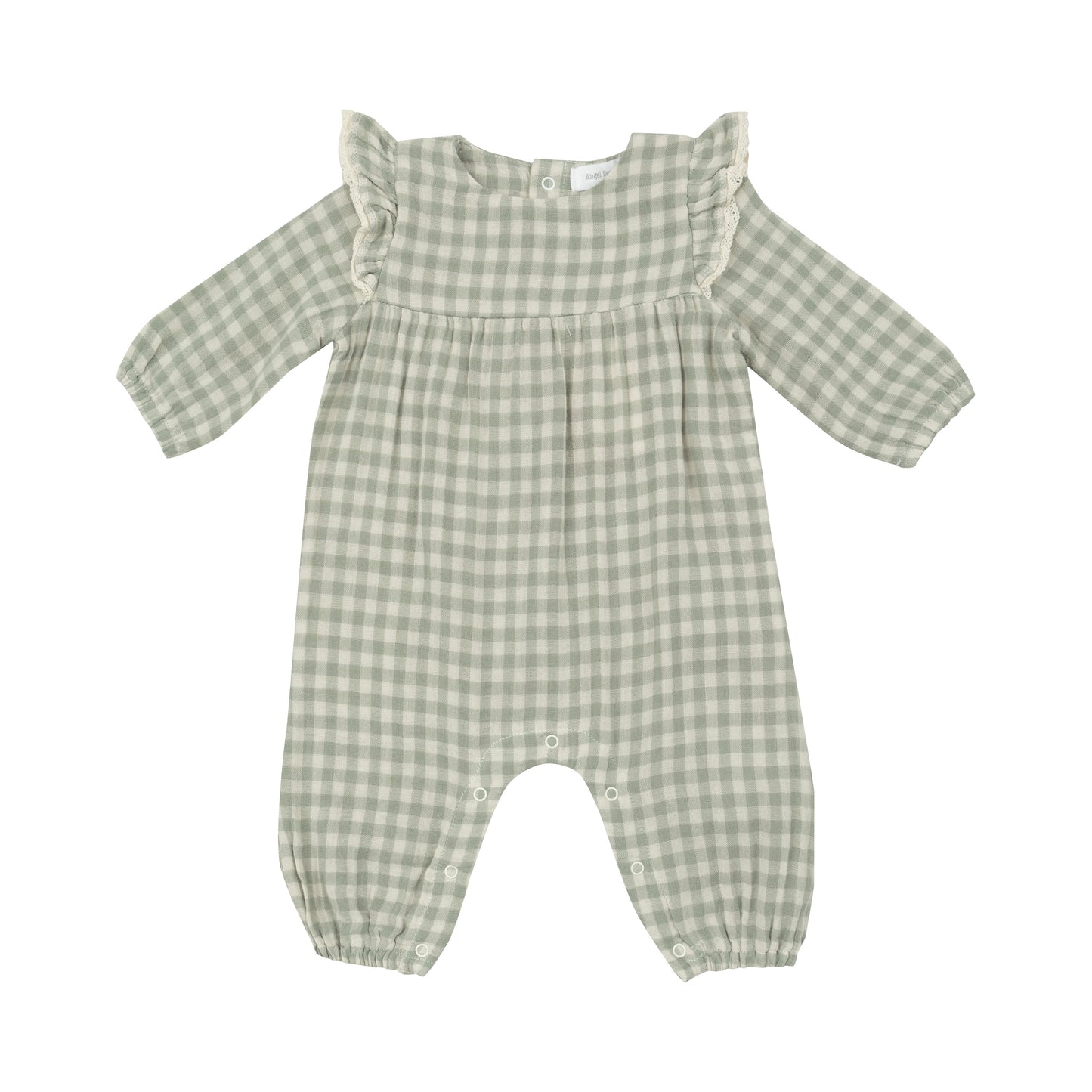 Mini Green Gingham Ruffle Sleeve Romper