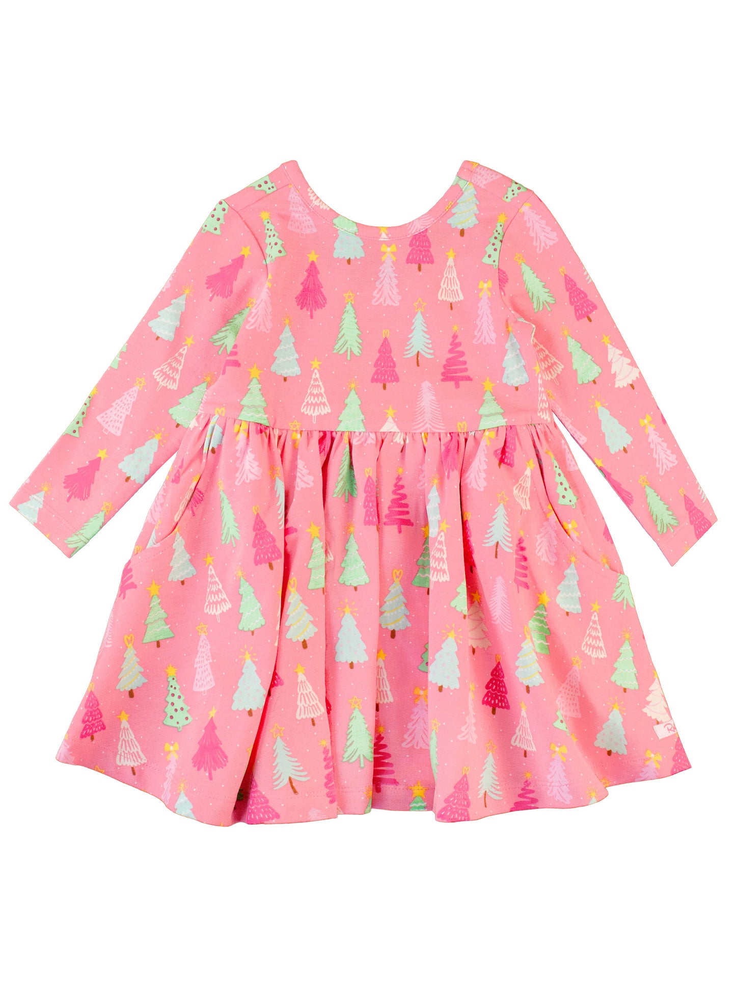 Merry Pink Pines Twirl Dress