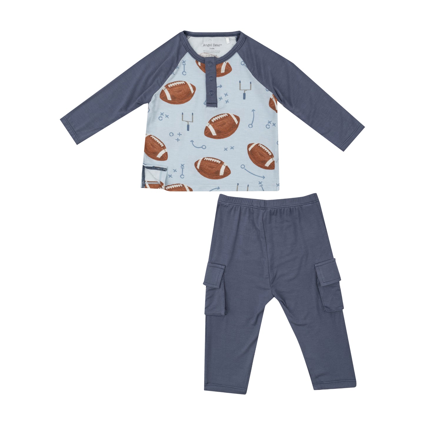 Footballs Blue Raglan Top & Cargo Pants