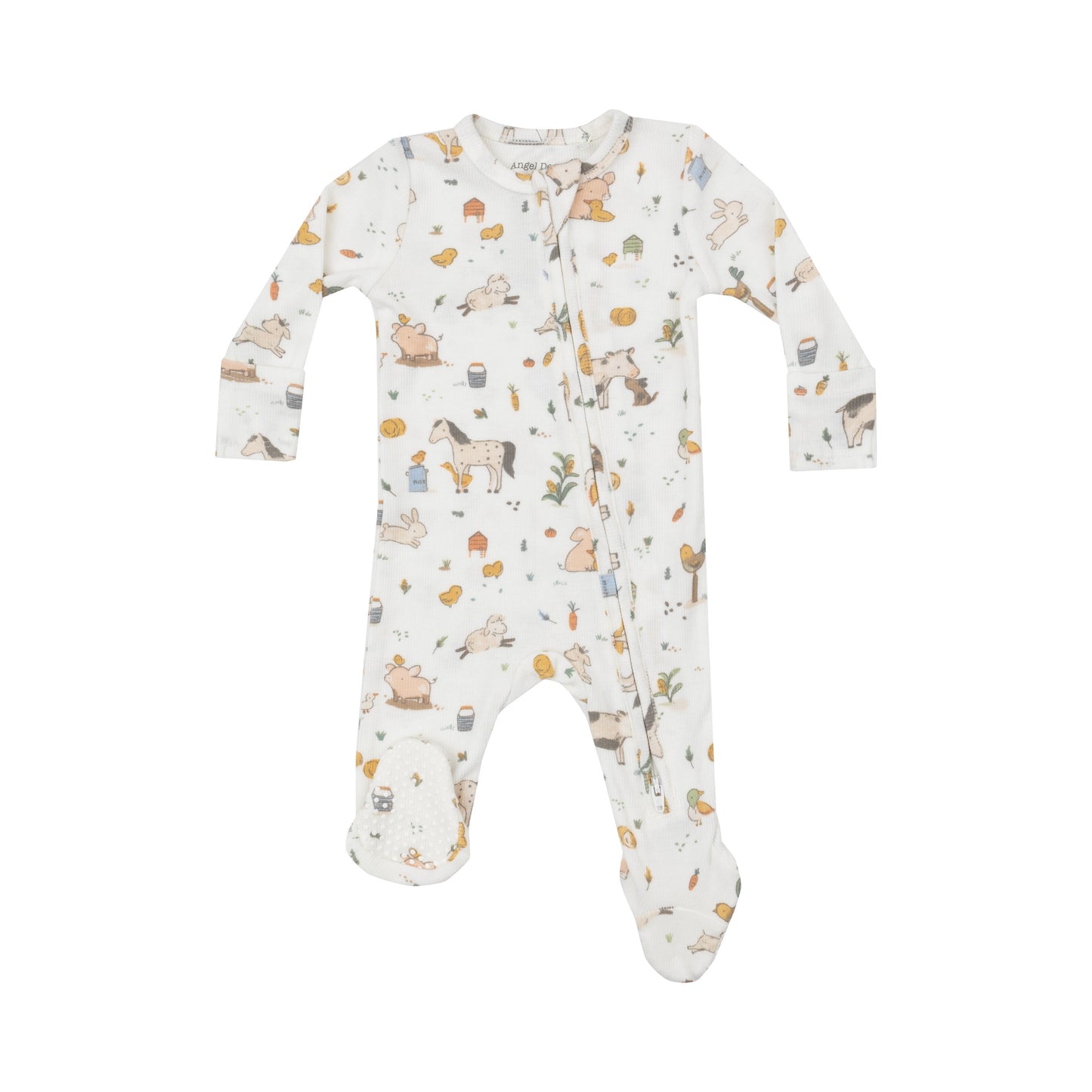 Farm Babies Ribbed Zipper Footie