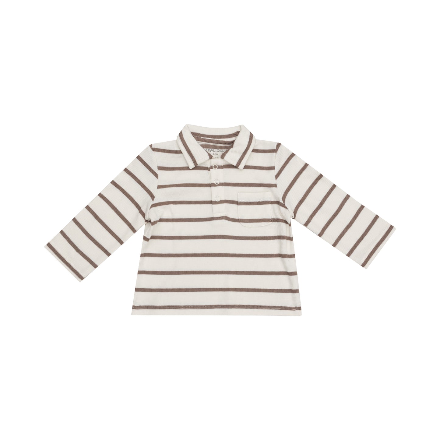 Ribbed Brown Stripe Polo