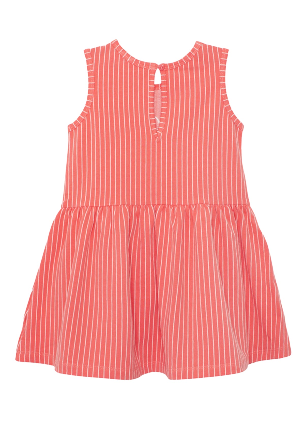 Striped Blossom Dress-Red