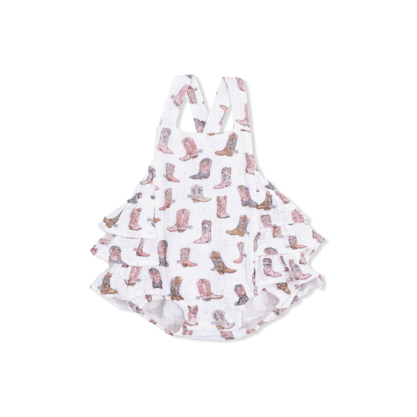 Cowgirl Boots Ruffle Sunsuit