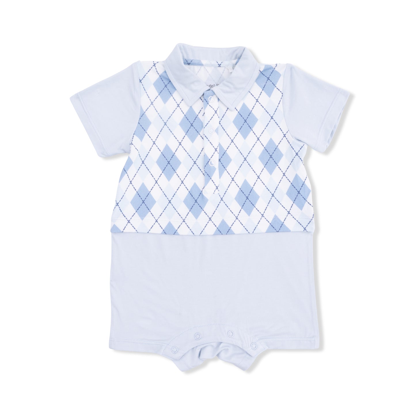 Blue Argyle Short Playsuit