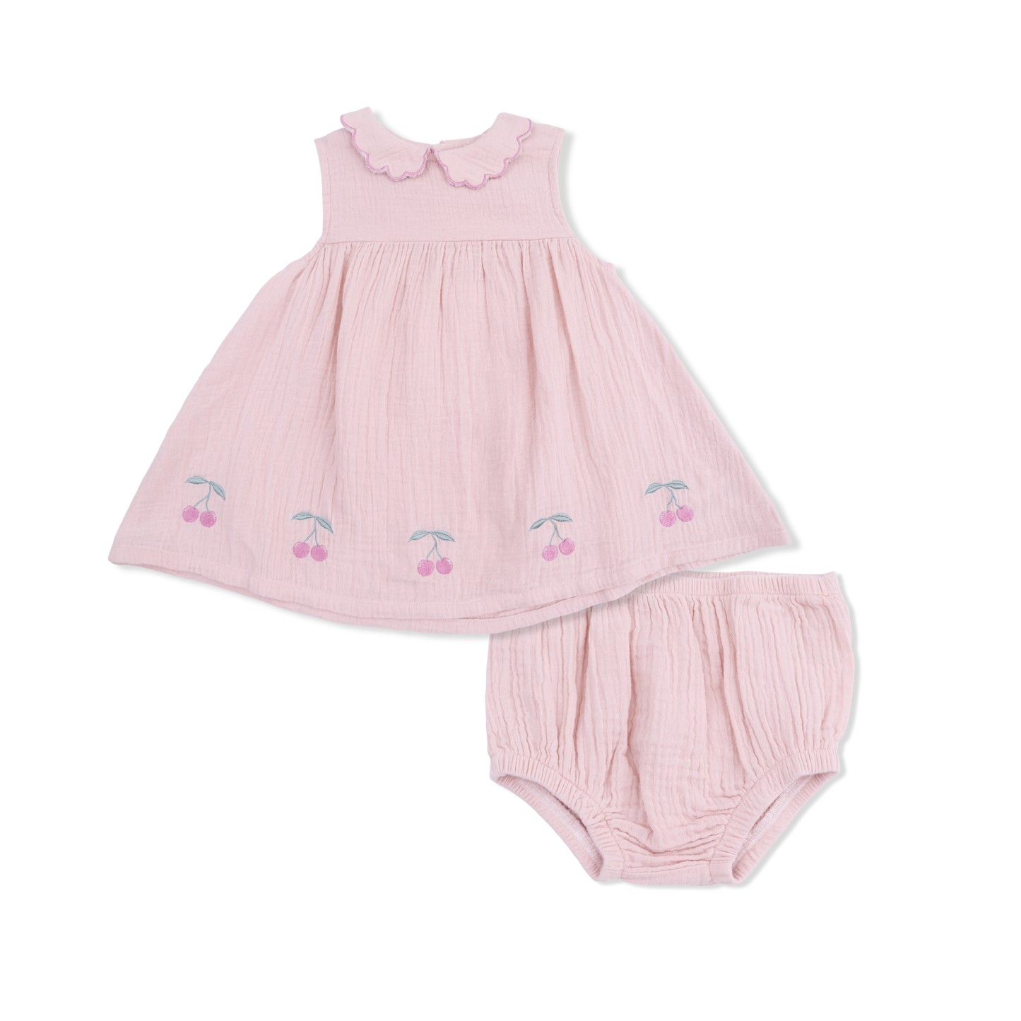 Muslin Lotus Petal Collar Dress Set