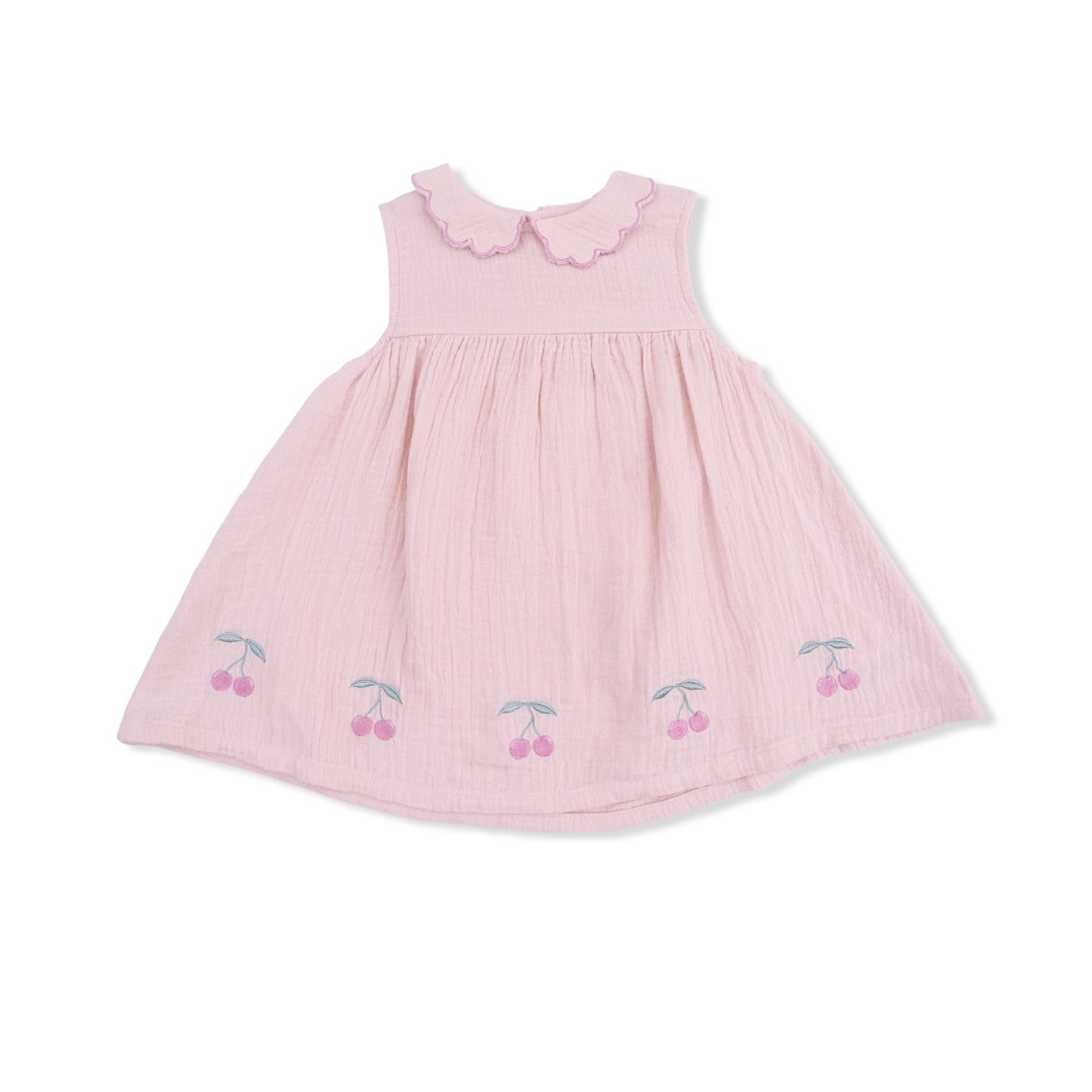 Muslin Lotus Petal Collar Dress Set