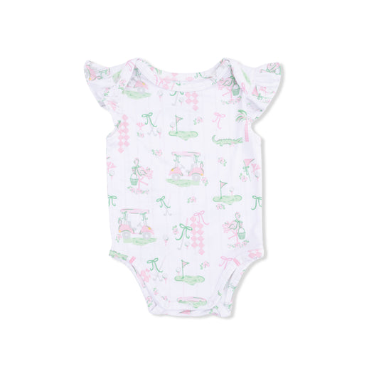 Pretty Golf Ruffle Sleeve Bodysuit