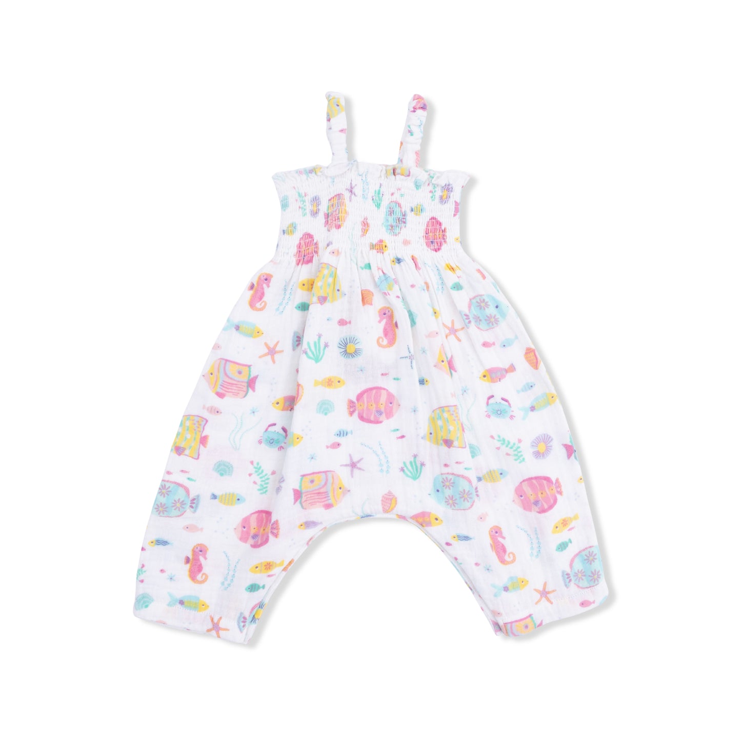 Coral Reef Fish Smocked Romper