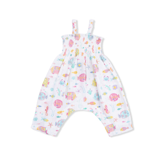 Coral Reef Fish Smocked Romper