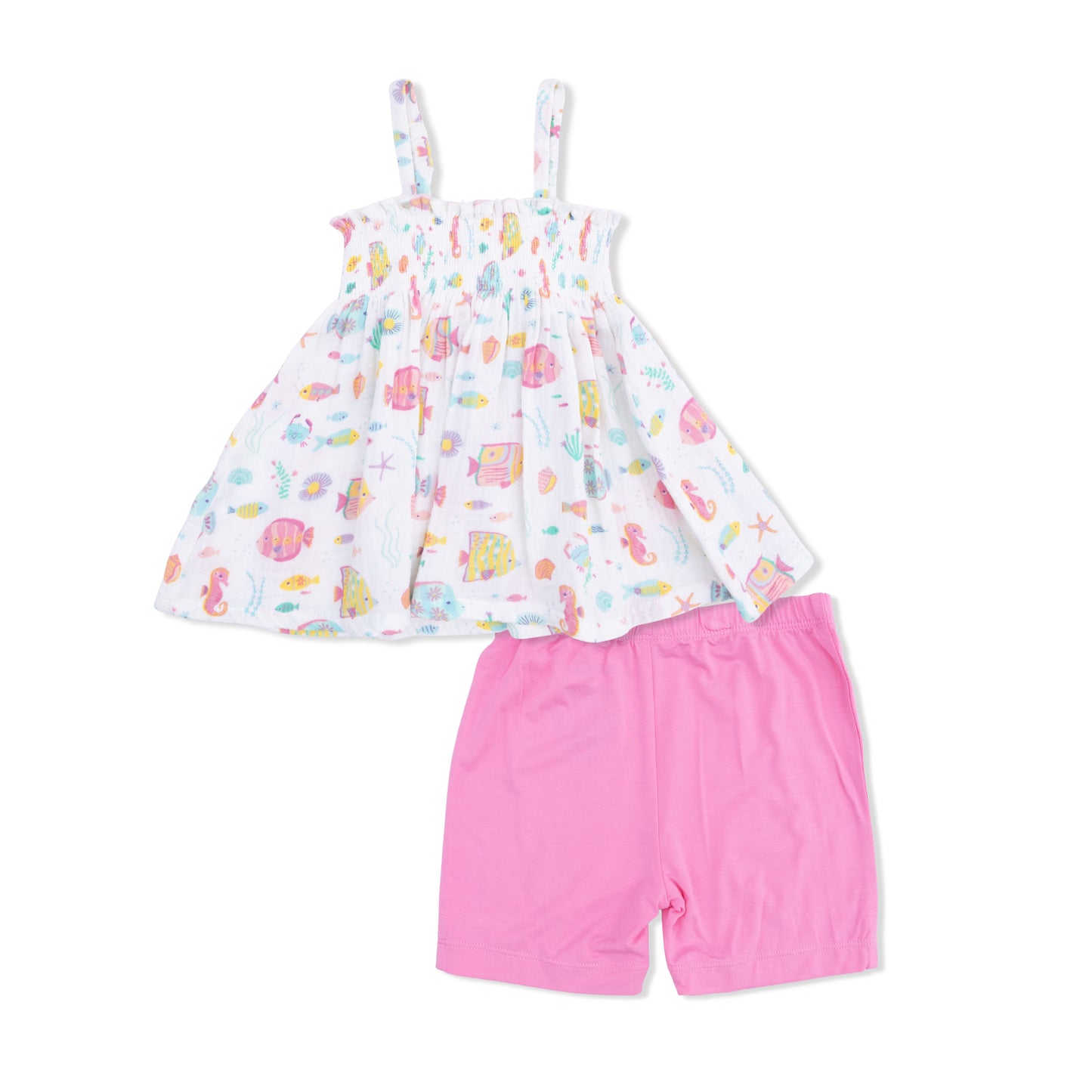 Coral Reef Fish Smocked Top & Bike Short