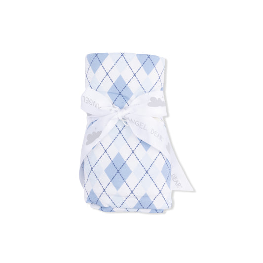 Swaddle Blanket-Blue Argyle