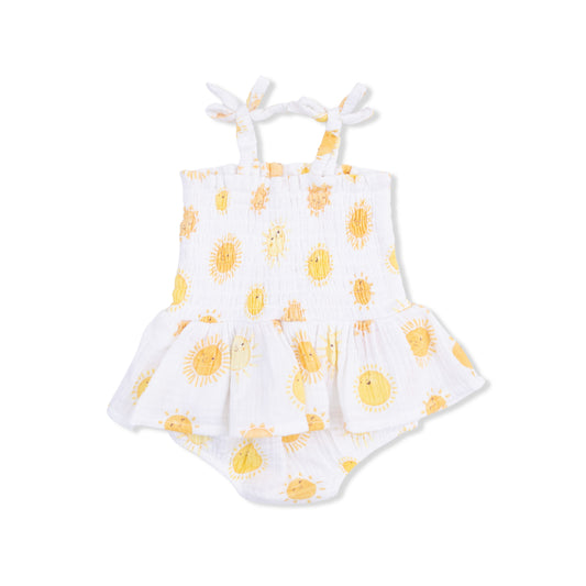 Happy Suns Smocked Bubble w/Skirt