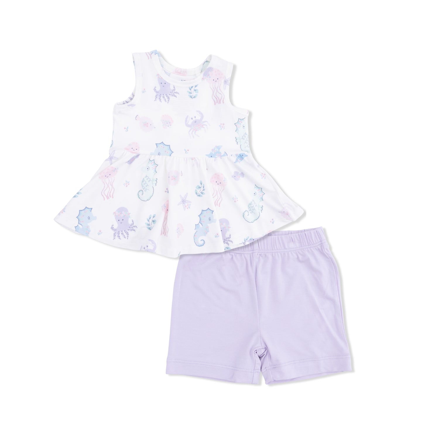 Floral Sea Creatures Tank & Bike Shorts