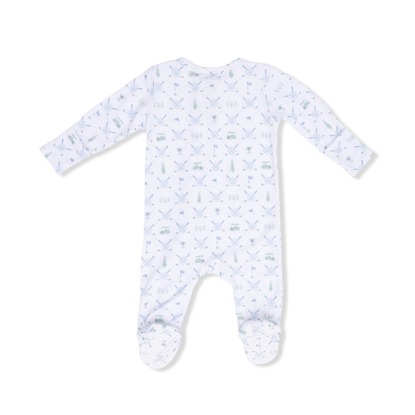 Golf Trellis Blue Zipper Footie