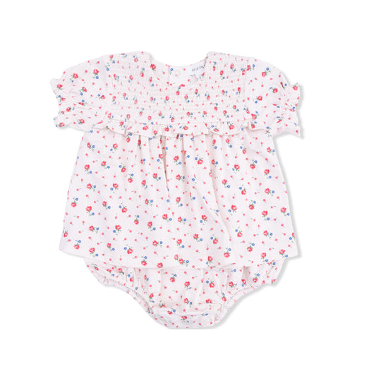 Joli Rosette Smocked Ruffle Bubble w/Skirt