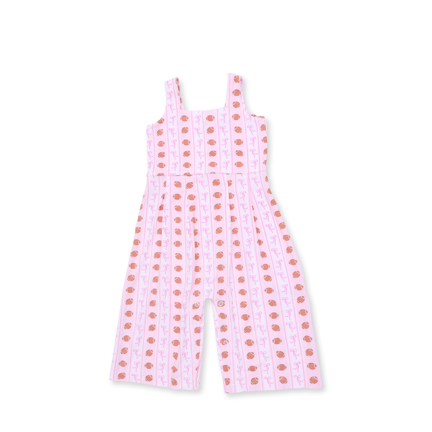 Football Bow Stripe Wide Leg Jumpsuit