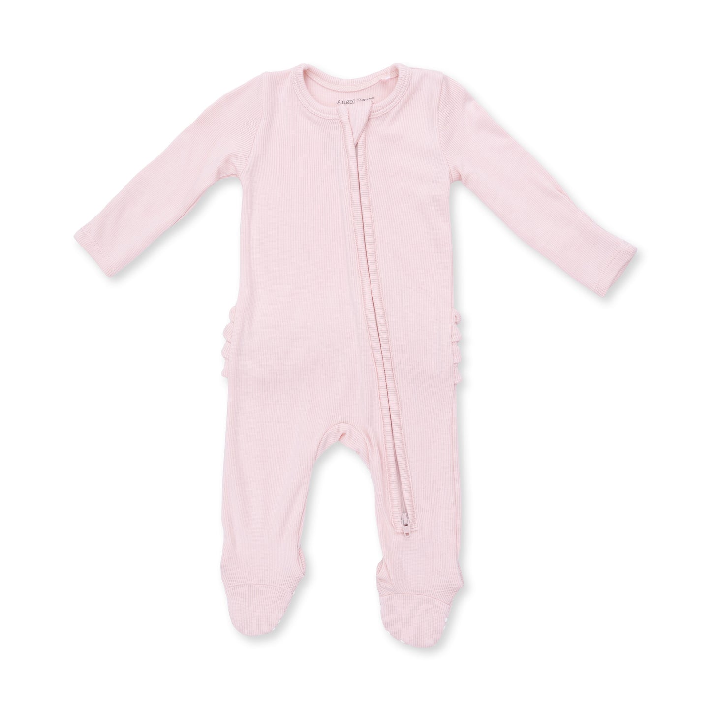 Solid Veiled Pink Rib Footie
