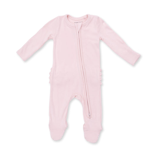 Solid Veiled Pink Rib Footie