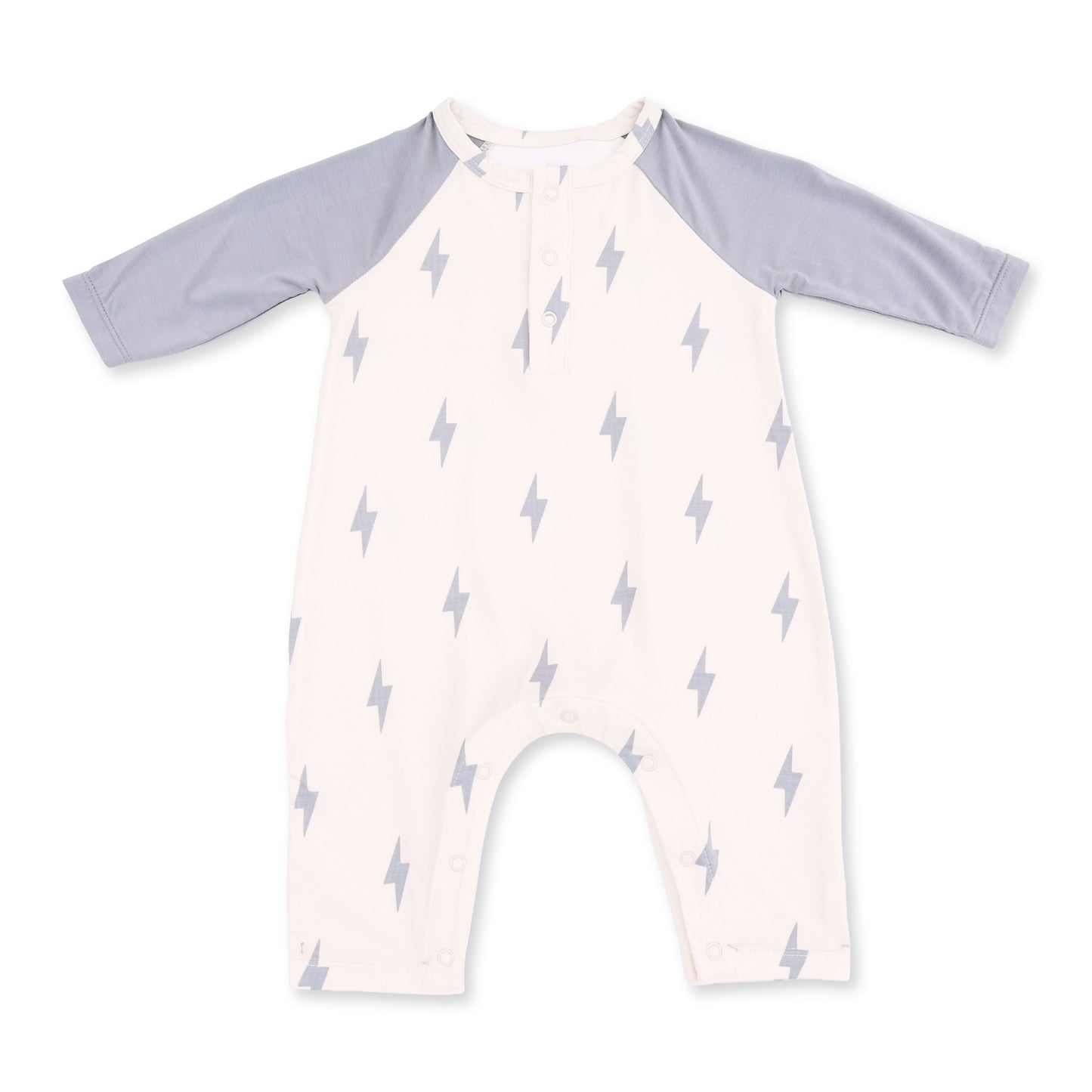 Lightning Bolt Raglan Henley Romper