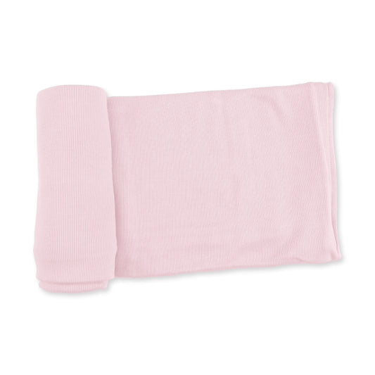 Solid Veiled Pink Rib Swaddle Blanket