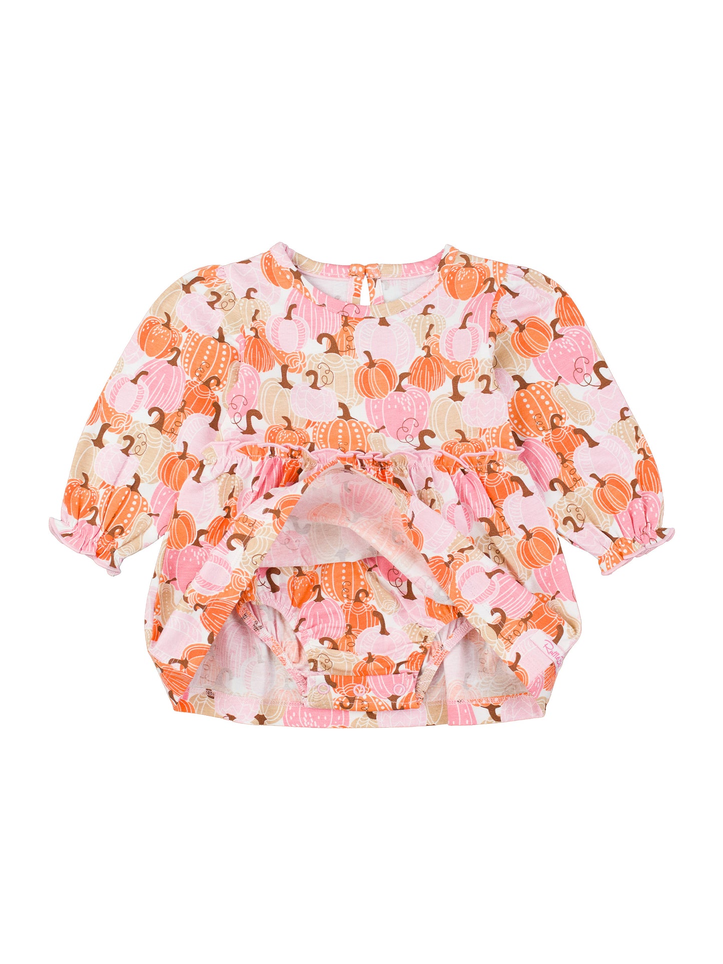 Skirted Romper - Pink Pumpkin Patch