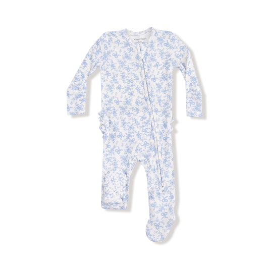 Romi Floral 2-Way Zipper Ruffle Footie