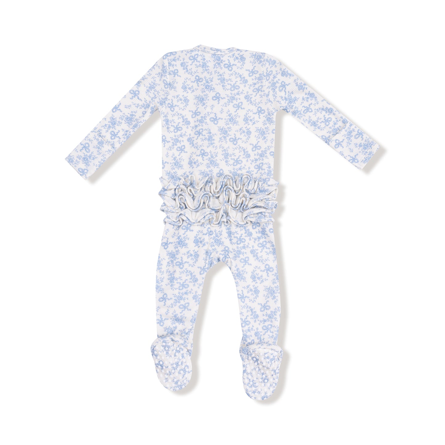 Romi Floral 2-Way Zipper Ruffle Footie