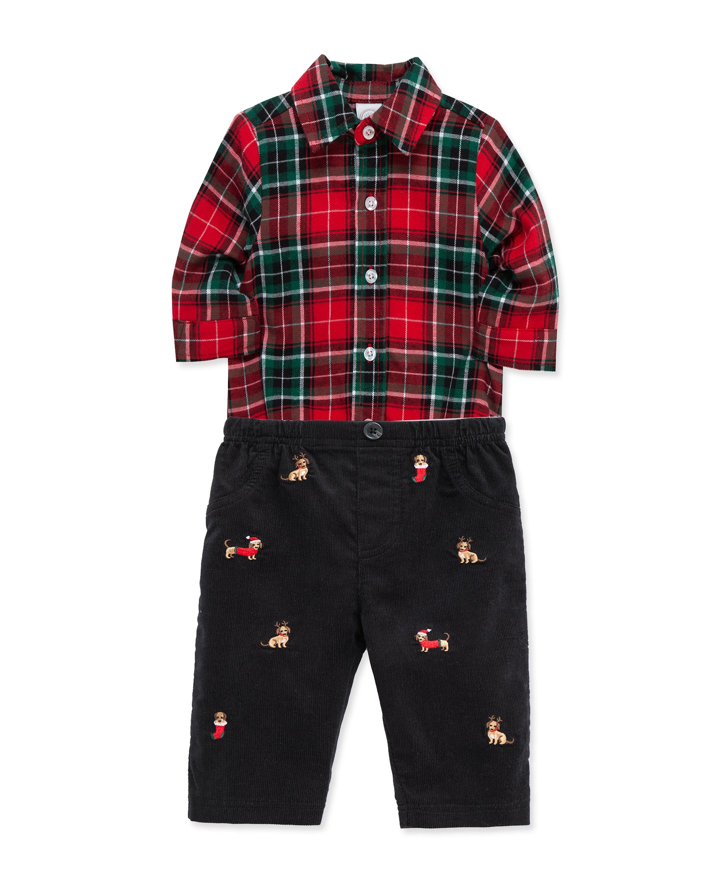 Pups Plaid Pants Set