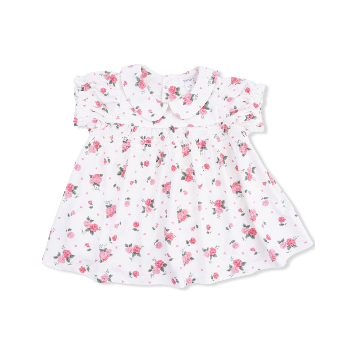 Pink Rosettes Smocked Dress Set