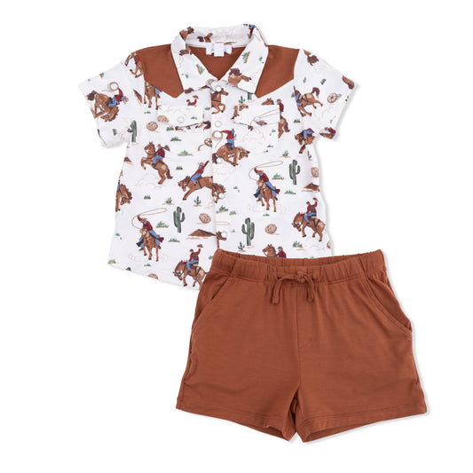 Buckaroo Western Pearl Snap Shirt & Shorts