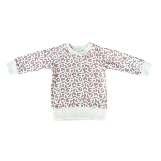 Fleece Sweatshirt -Lilac Leopard