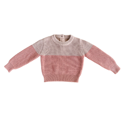 Colorblock Sweater-Rose Tan