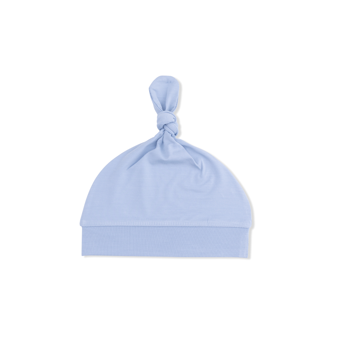 Knotted Hat-Solid Blue Fog