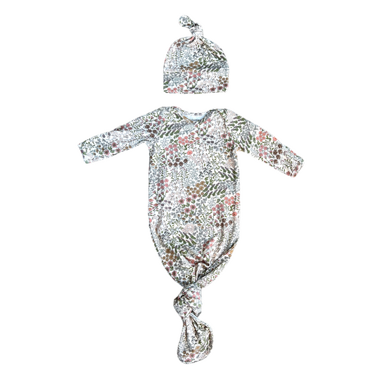 Knotted Sleeper Set- Winter Floral