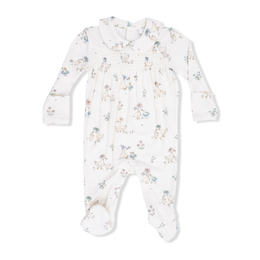 Flower Ducklings Smocked Footie