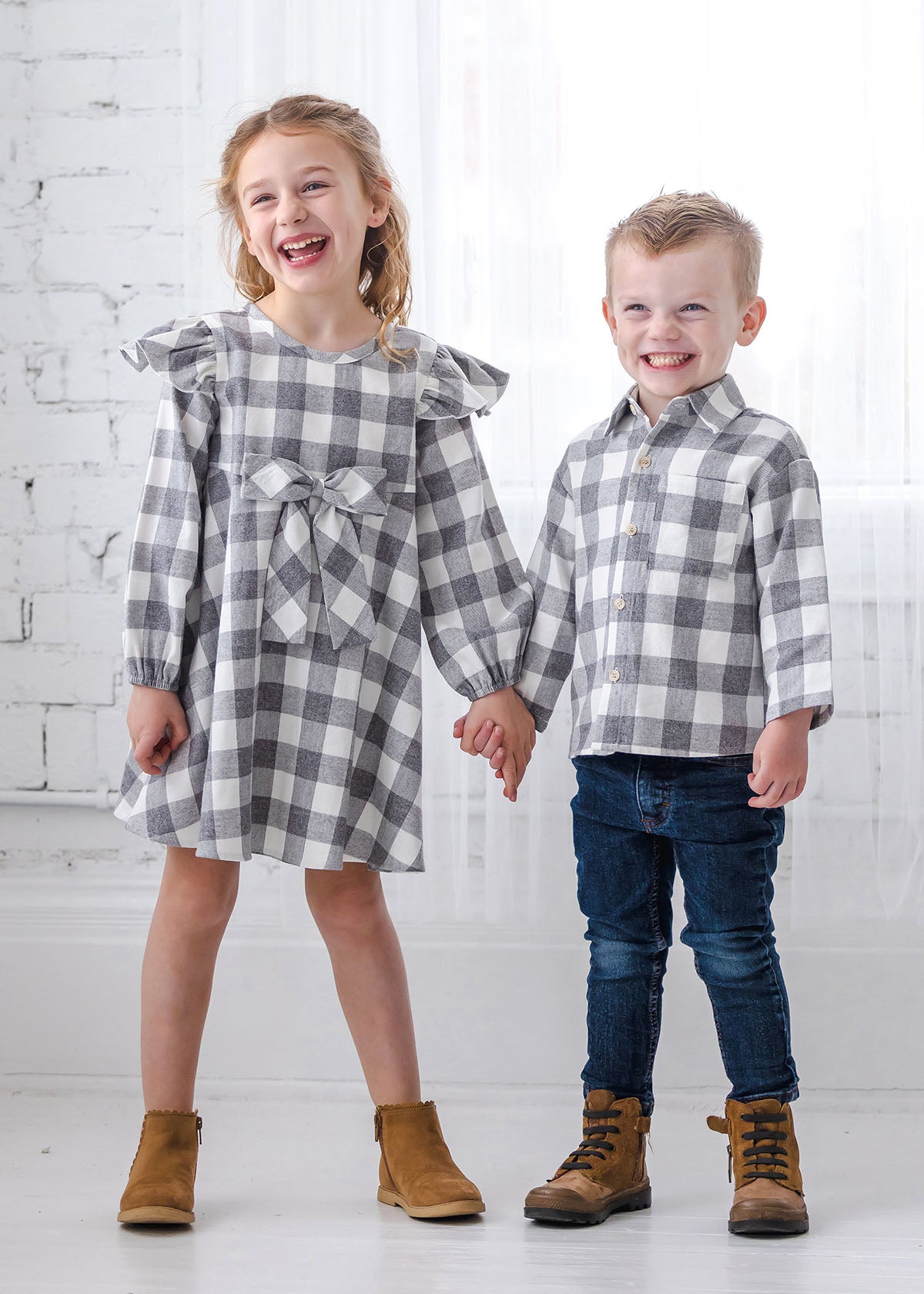 Harper Ash Bow Flannel Dress