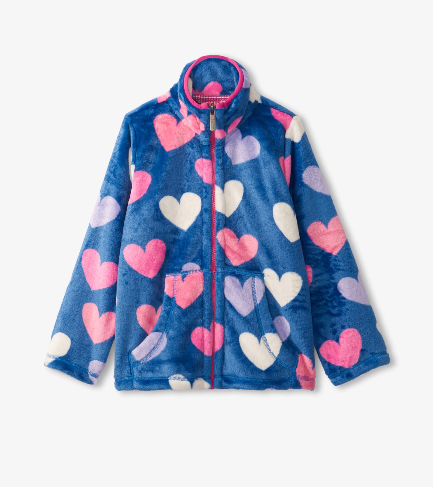 Fun Hearts Fuzzy Fleece Zip Up